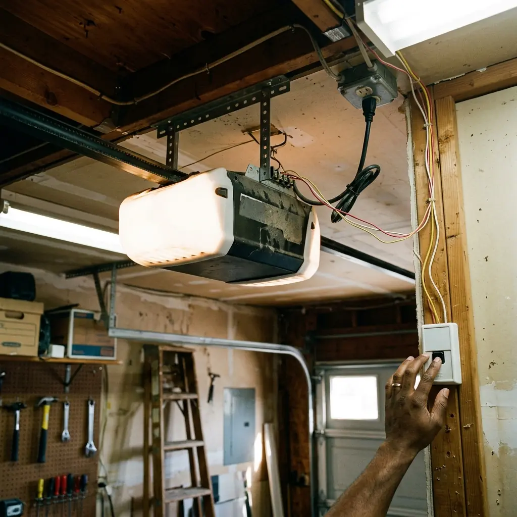 A garage door opener being checked in Dunwoody
