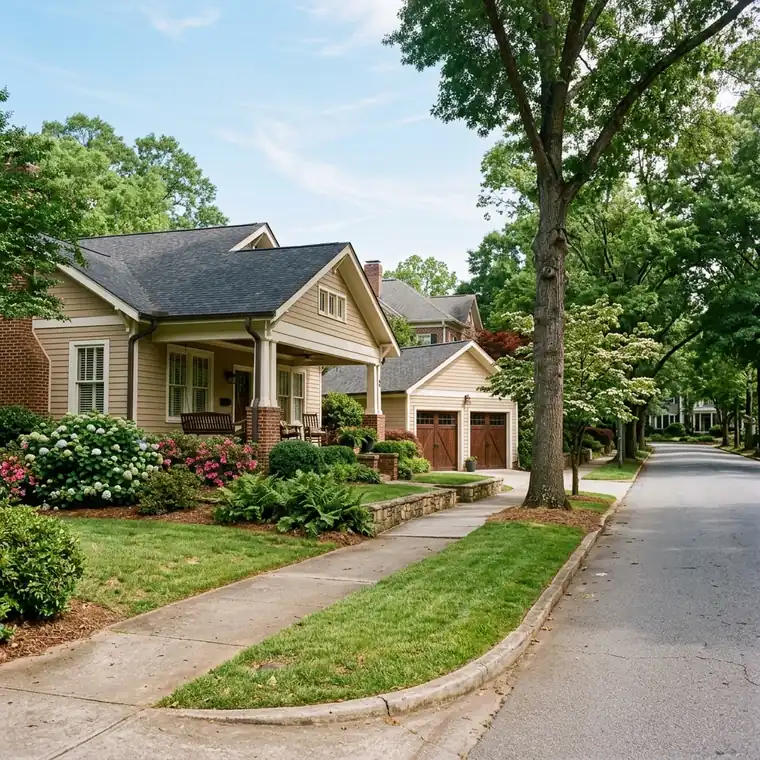 A home with an attached garage in the Hidden Branches area of Dunwoody