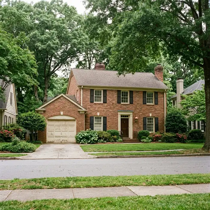 A home with an attached garage in the Vermack area of Dunwoody